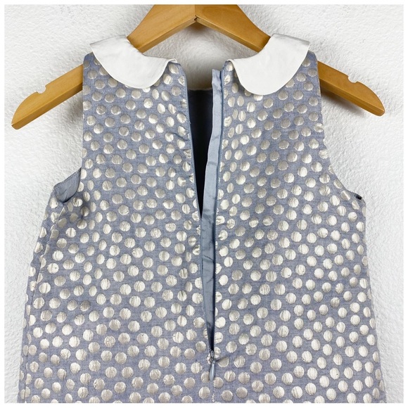 Hucklebones London‎ Blue and Silver Polka Dot Dress Size 6 - Picture 5 of 8
